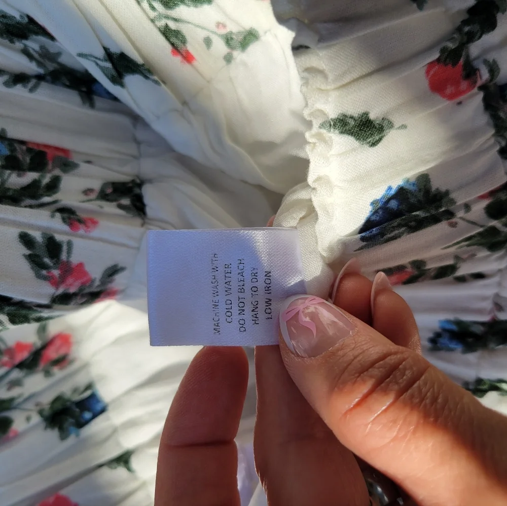 Olivaceous‎ Anthro Floral Linen Blend Mini Skirt Cottagecore Girly Tomato Small